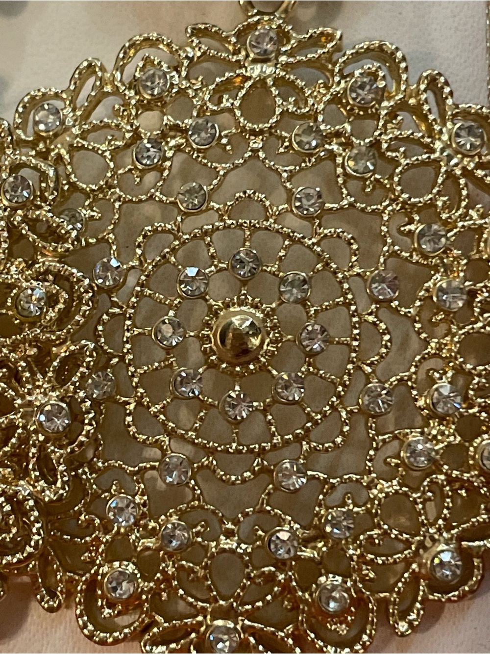 Large Gold Medallion Statement Earrings